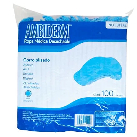 Gorro Plisado Azul Ambiderm