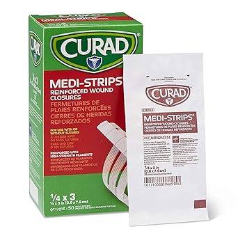 Curad Medi-Strips Cintas Reforzadas para Heridas 1/4 x 3