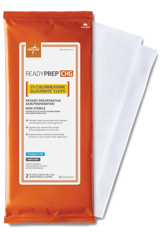 READYPREP CHG Paños con 2% Gluconato de Clorhexidina Para Preparación de Piel Preoperatoria.