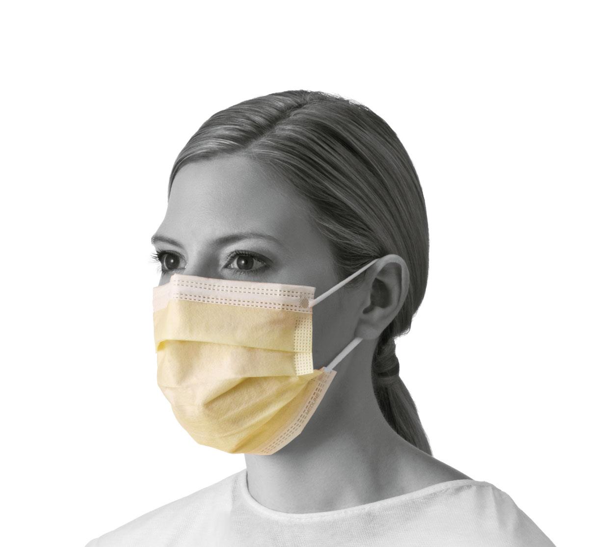 Cubrebocas Plisado para Procedimientos (Amarillo)