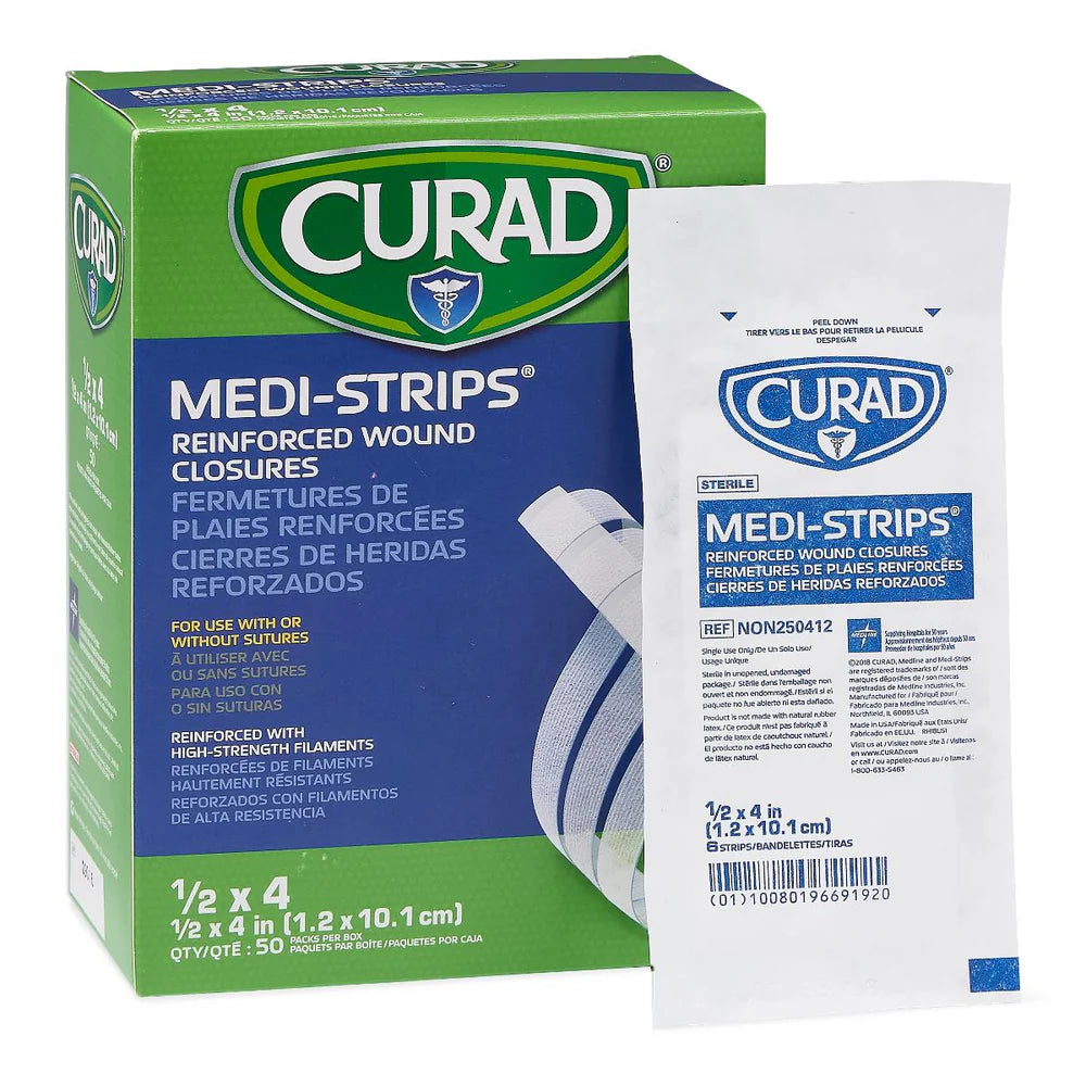 CURAD MEDI-STRIPS CINTAS REFORZADAS PARA HERIDAS 1/2 X 4