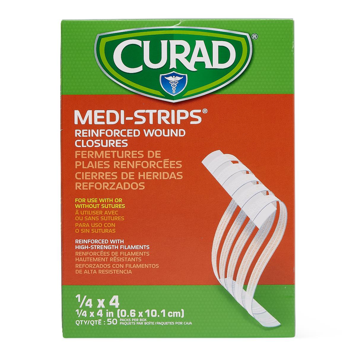 CURAD MEDI-STRIPS CINTAS REFORZADAS PARA HERIDAS 1/4 X 4