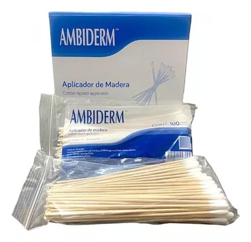 Aplicador de Madera con Algodón.