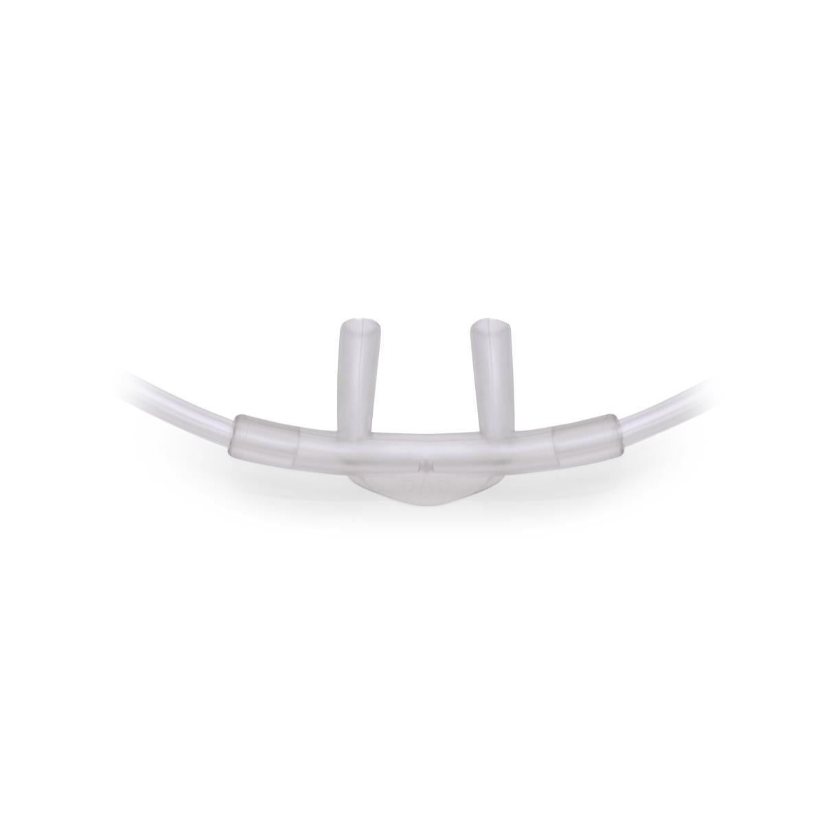 Cánula nasal, diseño sobre la oreja, punta curva, adulto, tubo de 7'