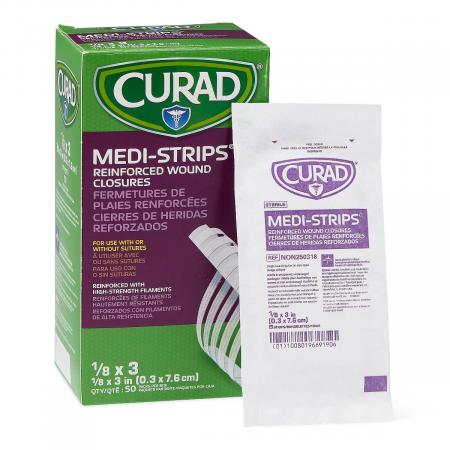 Curad Medi-Strips Cintas Reforzadas para Heridas 1/8 x 3