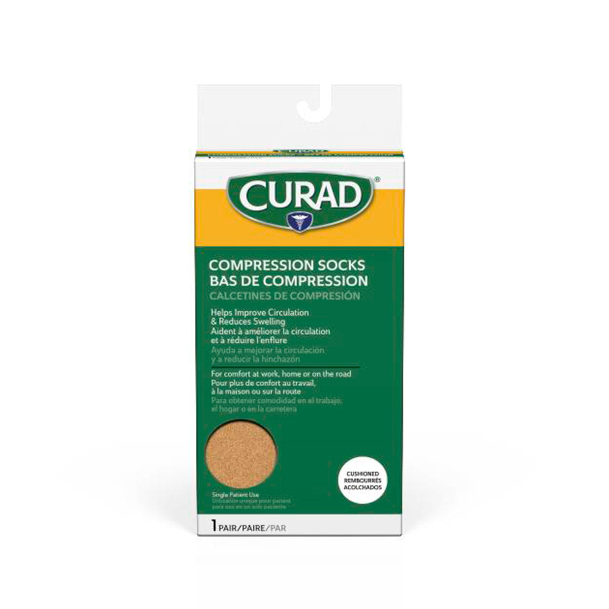 Medias atléticas de compresión Curad talla B negra