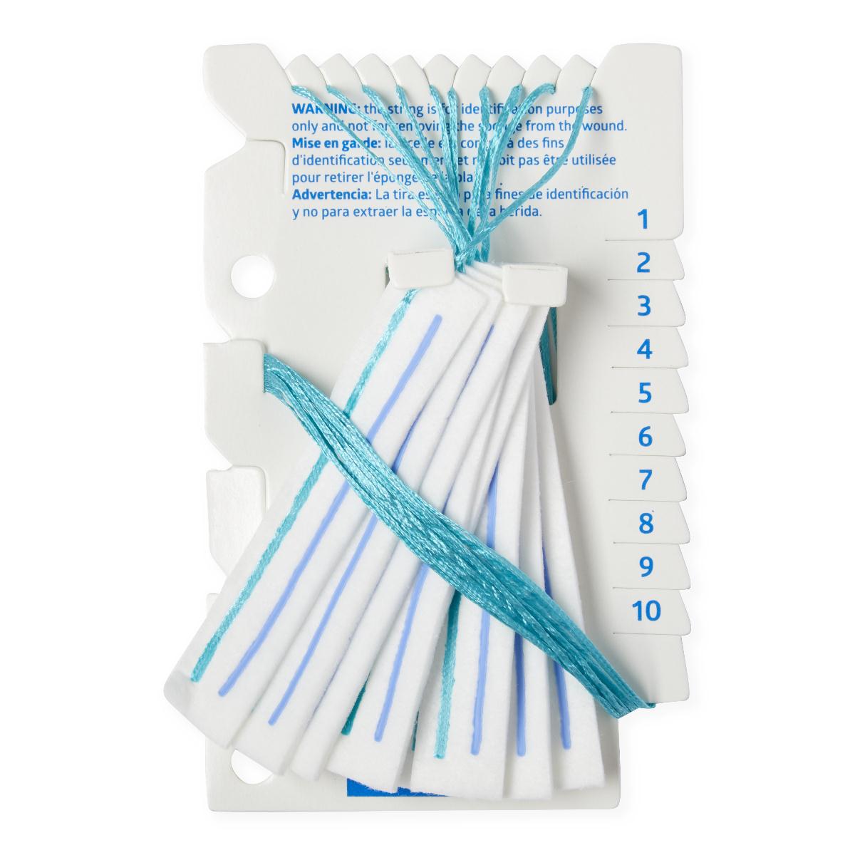 Esponja neuroquirúrgica estéril detectable por rayos X, 1/2" x 3", pack de 10