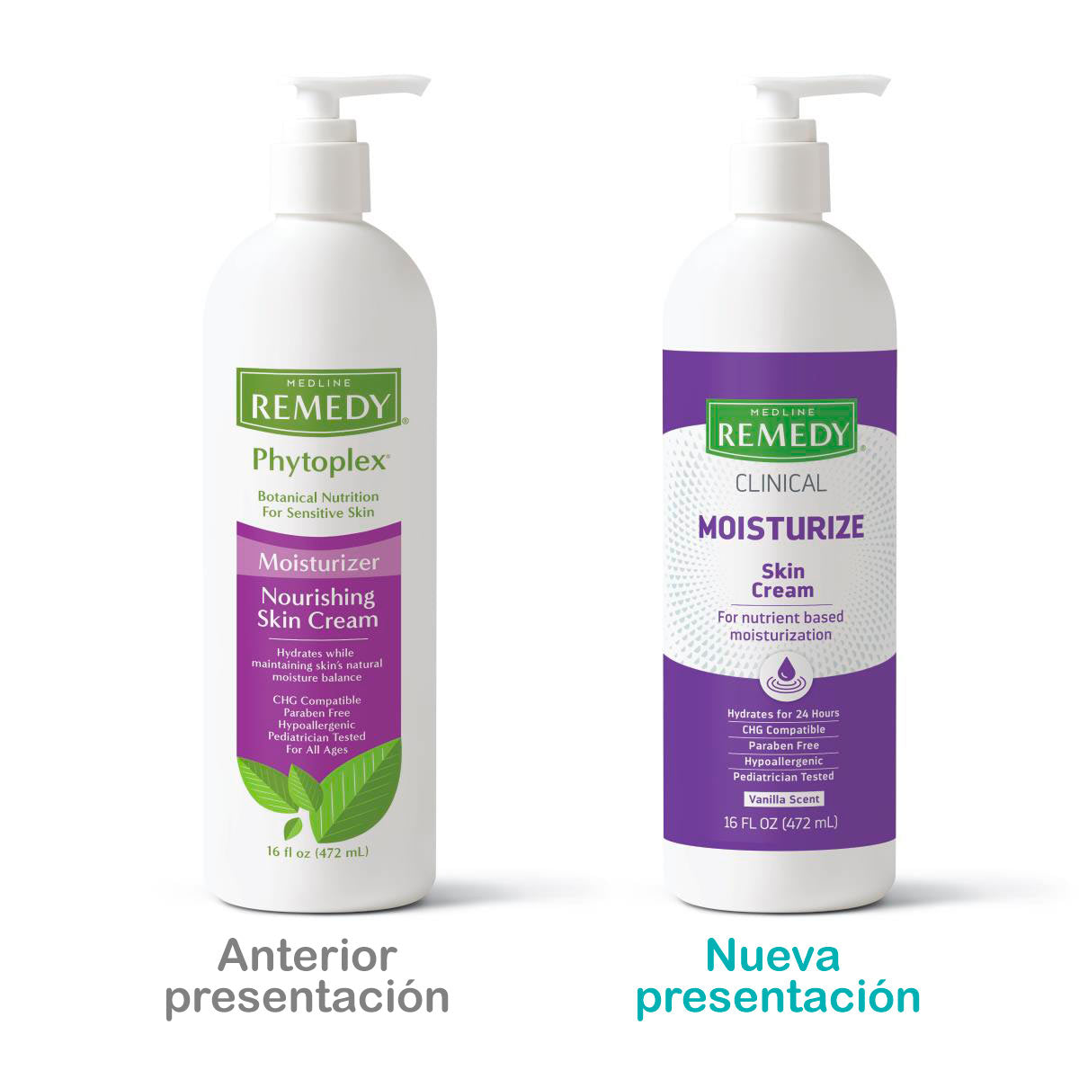 Crema hidratante grado médico para el cuidado de la piel, botella de bomba, 16 oz.