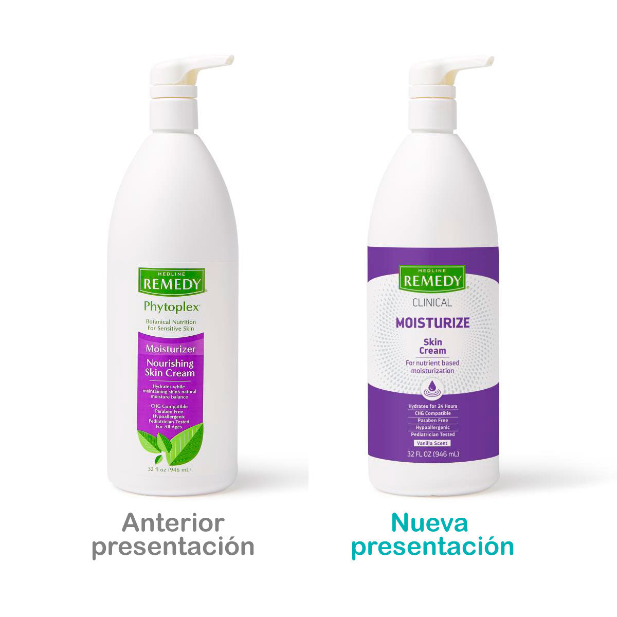 Crema hidratante grado médico para el cuidado de la piel, botella de bomba, 32 oz.