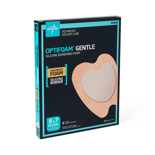 OPTIFOAM Apósito de Espuma con Bordes Adhesivo de Silicona, Sacro, 8" x 7"