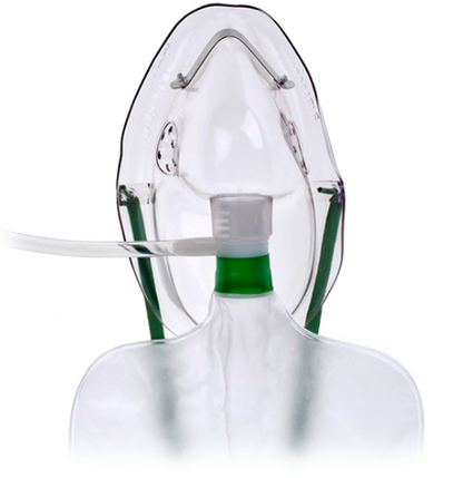 Mascarilla de oxígeno de alta concentración, pediátrica, alargada Hudson