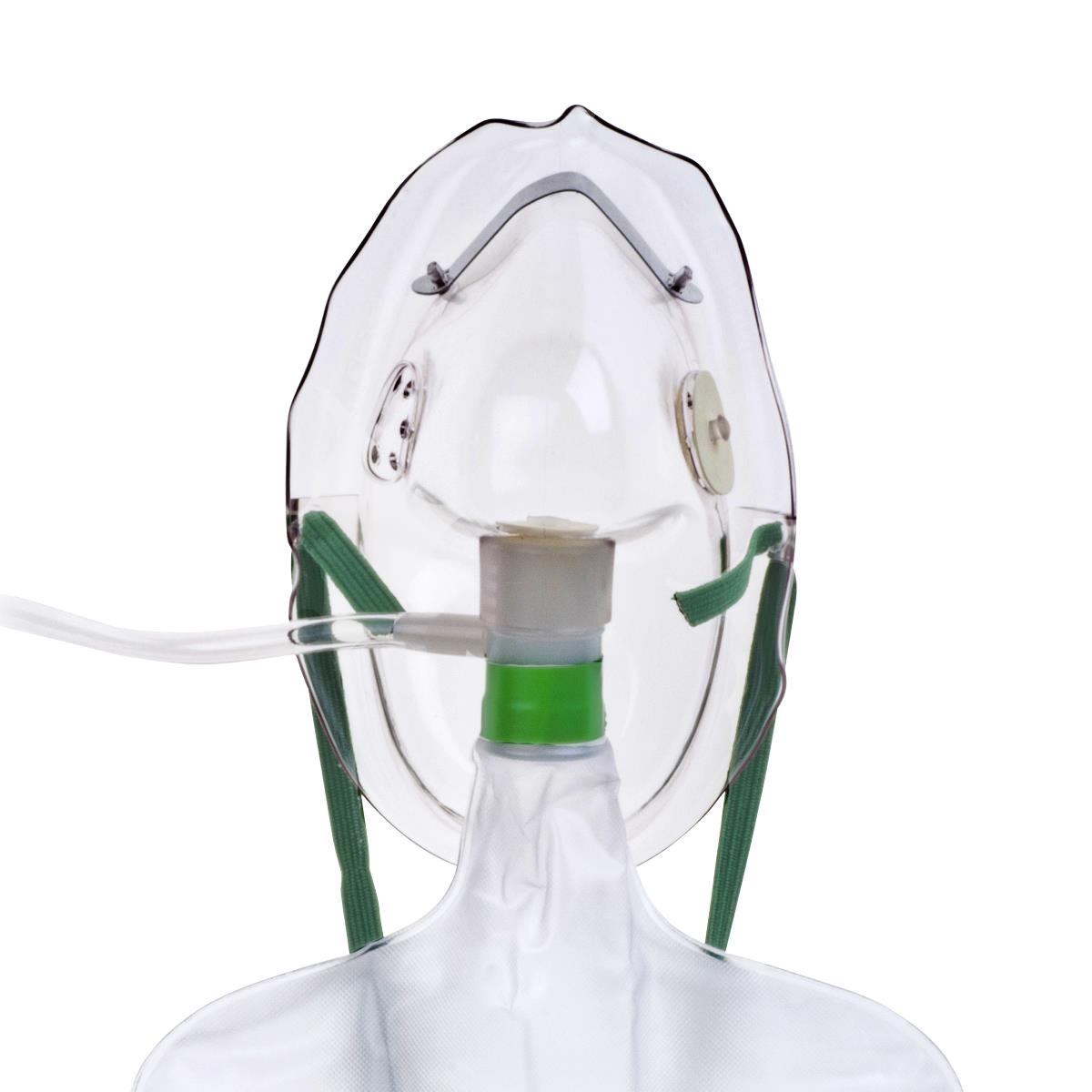 Mascarilla de oxígeno sin recirculación con ventilación de seguridad, para adultos Hudson