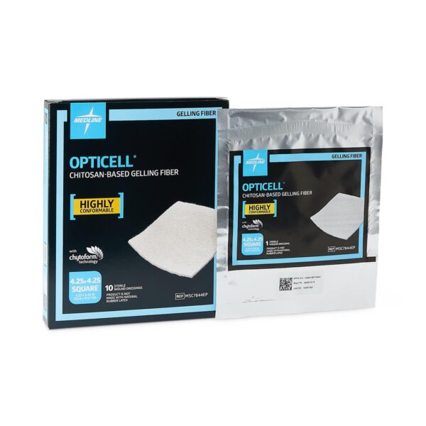 Apósitos de fibra gelificante para heridas Opticell, 4.25″ x 4.25″